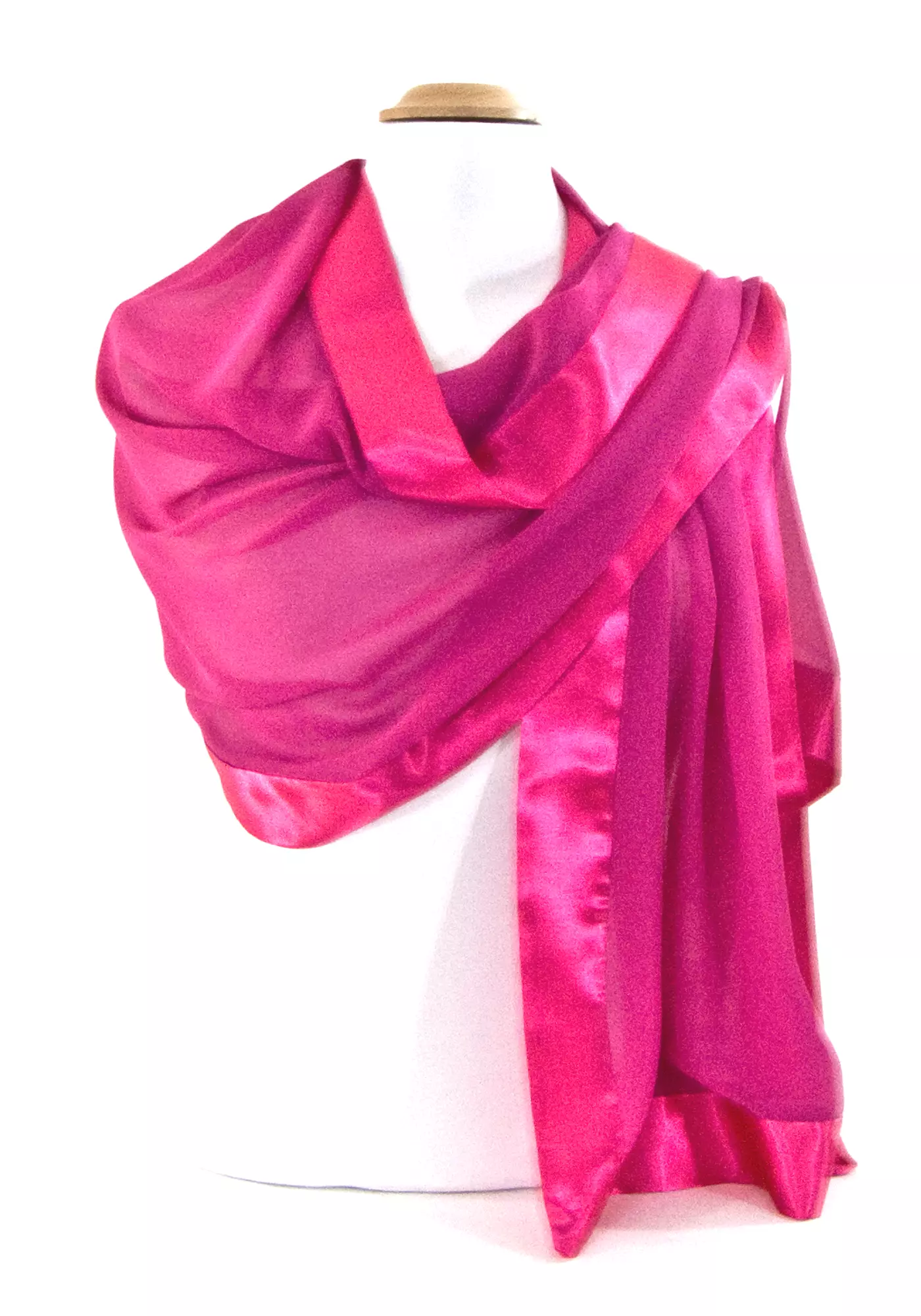 Etole rose magneta et fushia soie satin