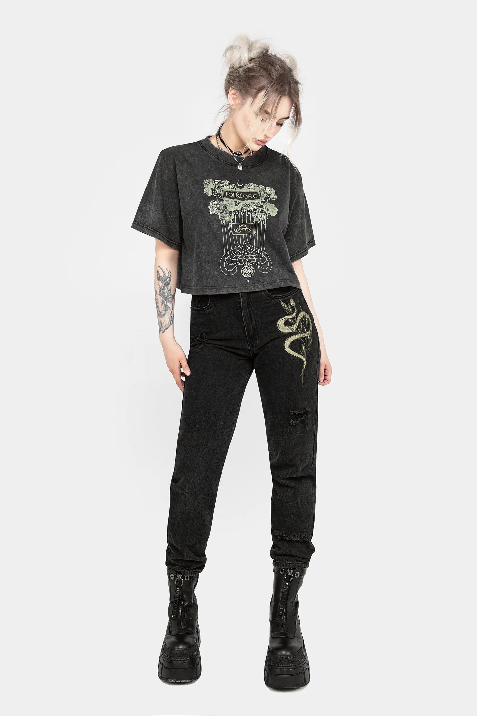 Folklore Boxy Crop T-shirt