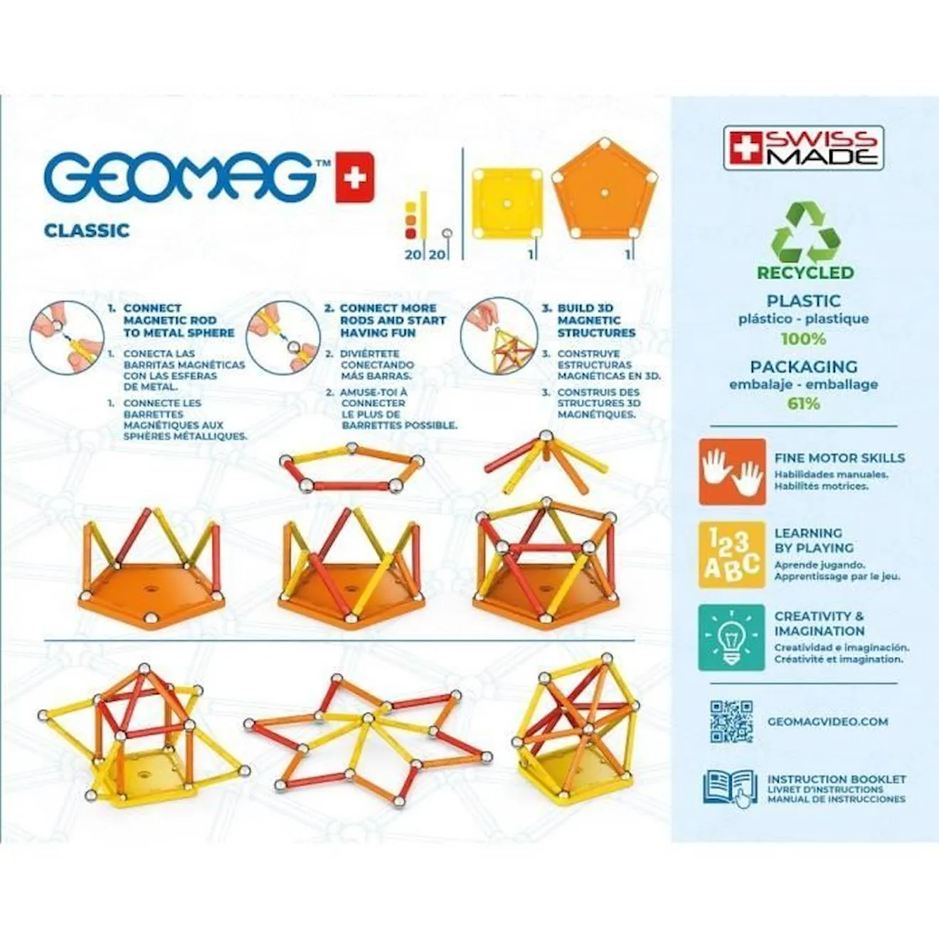 Geomag EcoFriendly 42pcs Color bleu - Giochi Preziosi