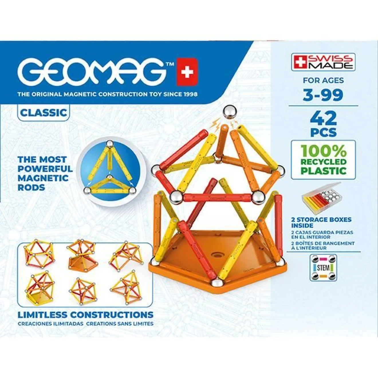 Geomag EcoFriendly 42pcs Color bleu - Giochi Preziosi