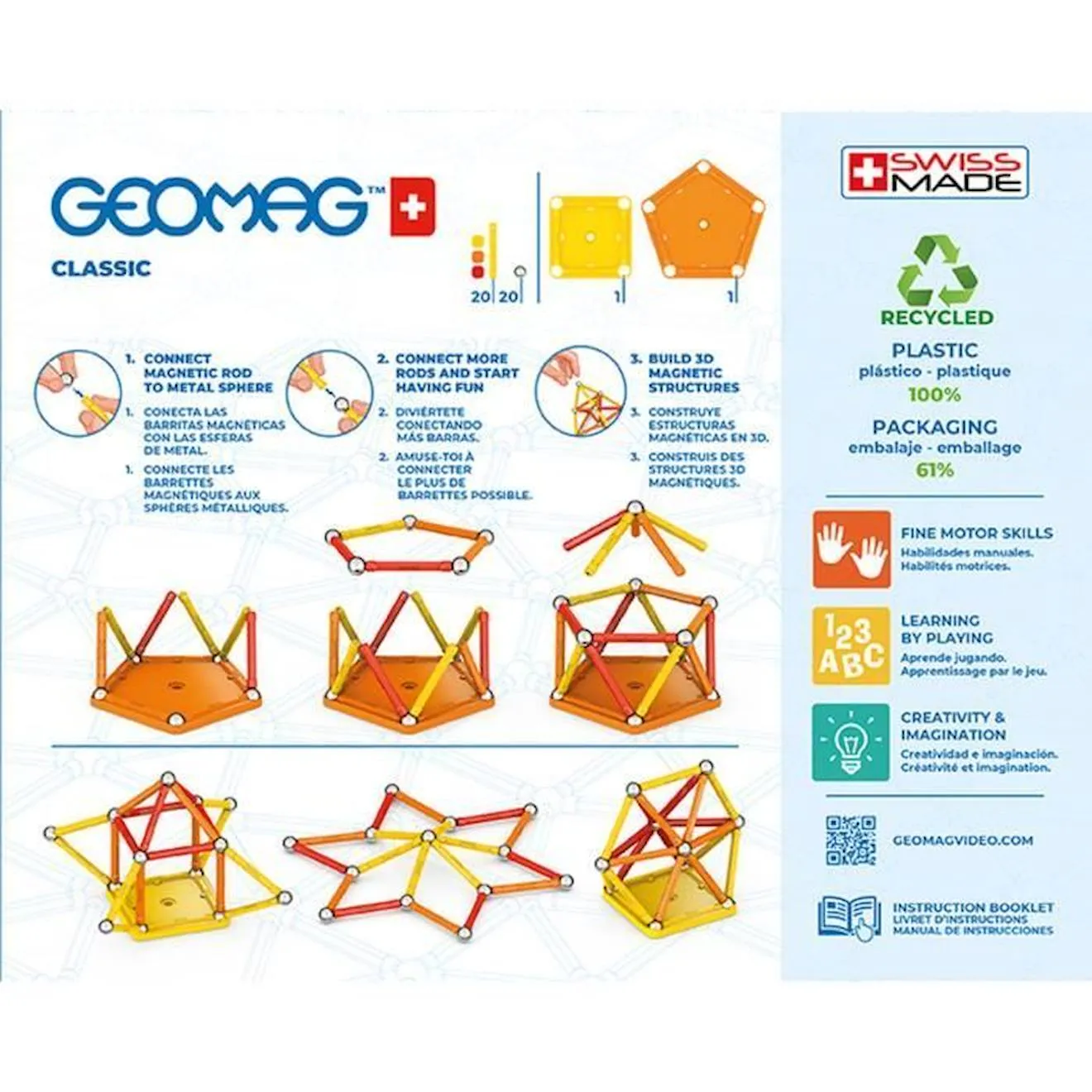 Geomag EcoFriendly 42pcs Color bleu - Giochi Preziosi