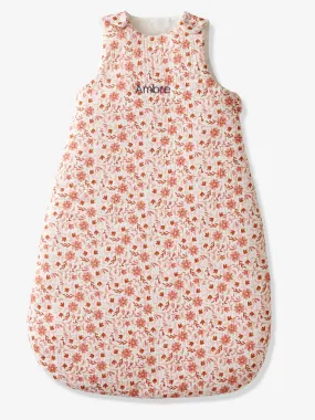 Gigoteuse sans manches personnalisable en gaze de coton HAPPY BOHÈME rose imprimé - Vertbaudet