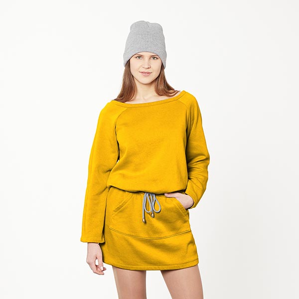 GOTS French Terry Sweat d’été | Tula – jaune curry