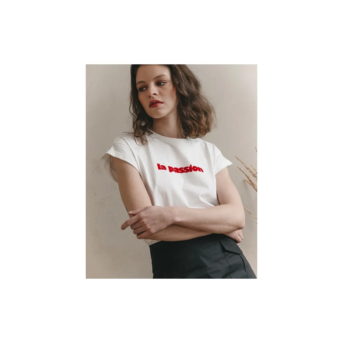 Grace et Mila - T-shirt femme blanc 'La passion'