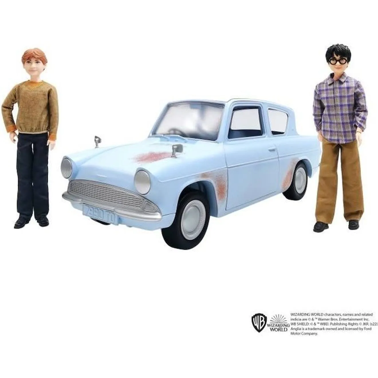 Harry Potter-Coffret L’Aventure en Voiture Volante de Harry et Ron HHX03 bleu - Mattel