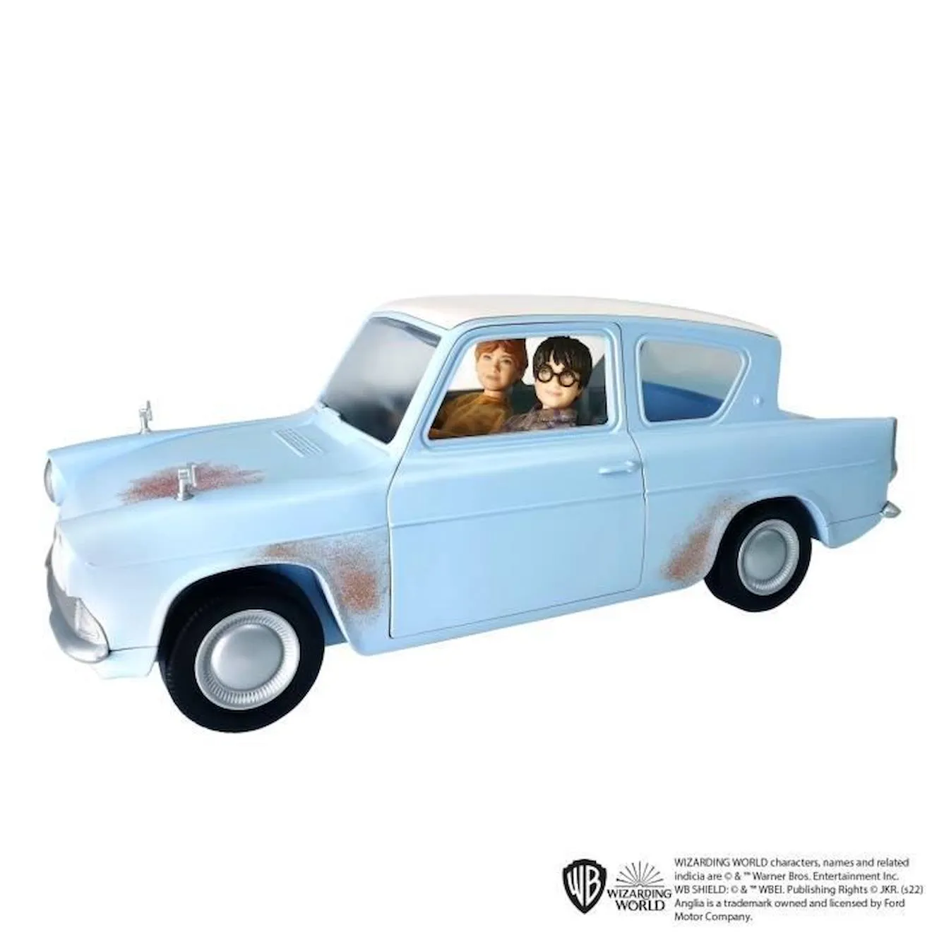 Harry Potter-Coffret L’Aventure en Voiture Volante de Harry et Ron HHX03 bleu - Mattel