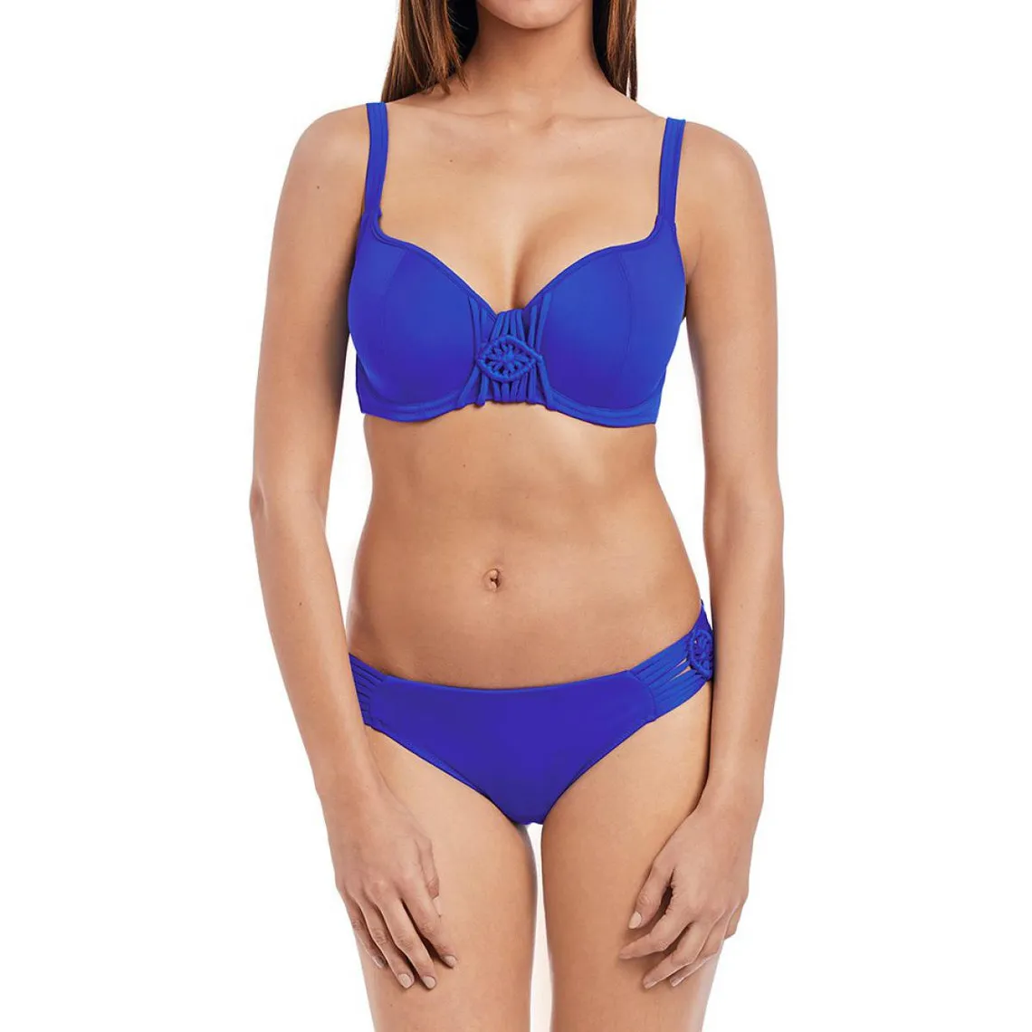 Haut de maillot de bain décolleté coeur paddé à armatures Bleu MACRAME | 3 Suisses