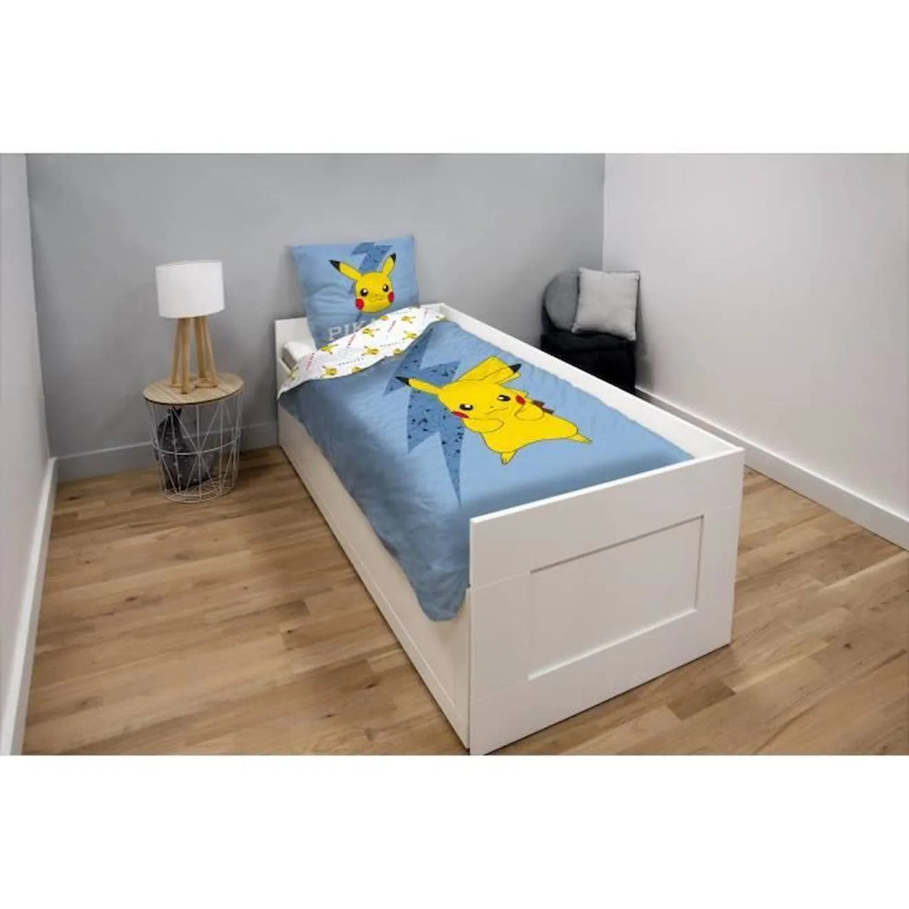 Housse de couette Pikachu réversible enfant - Nintendo - 140x200 cm - 100% coton bleu - Nintendo