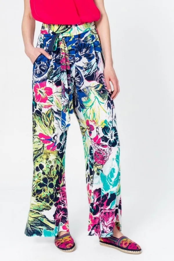 Ivko Pantalon 201271 imprimé floral white