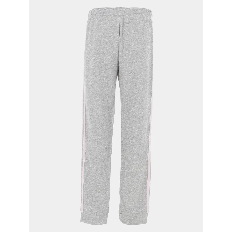 Jogging de sport coton 3 bandes gris /rose fille - Adidas | wimod