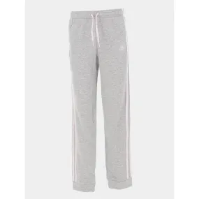 Jogging de sport coton 3 bandes gris /rose fille - Adidas | wimod