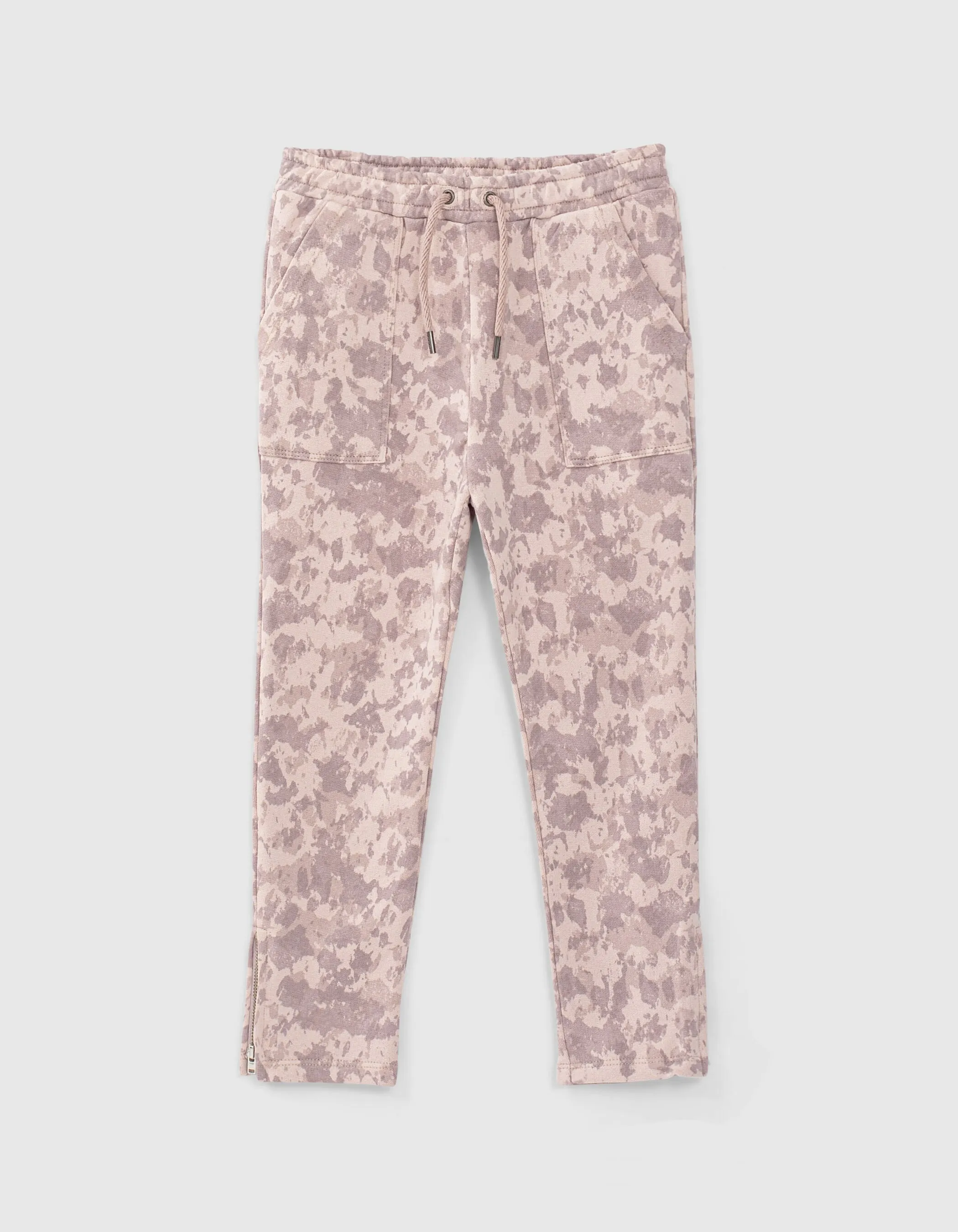 Jogging parme bio imprimé tie and dye fille