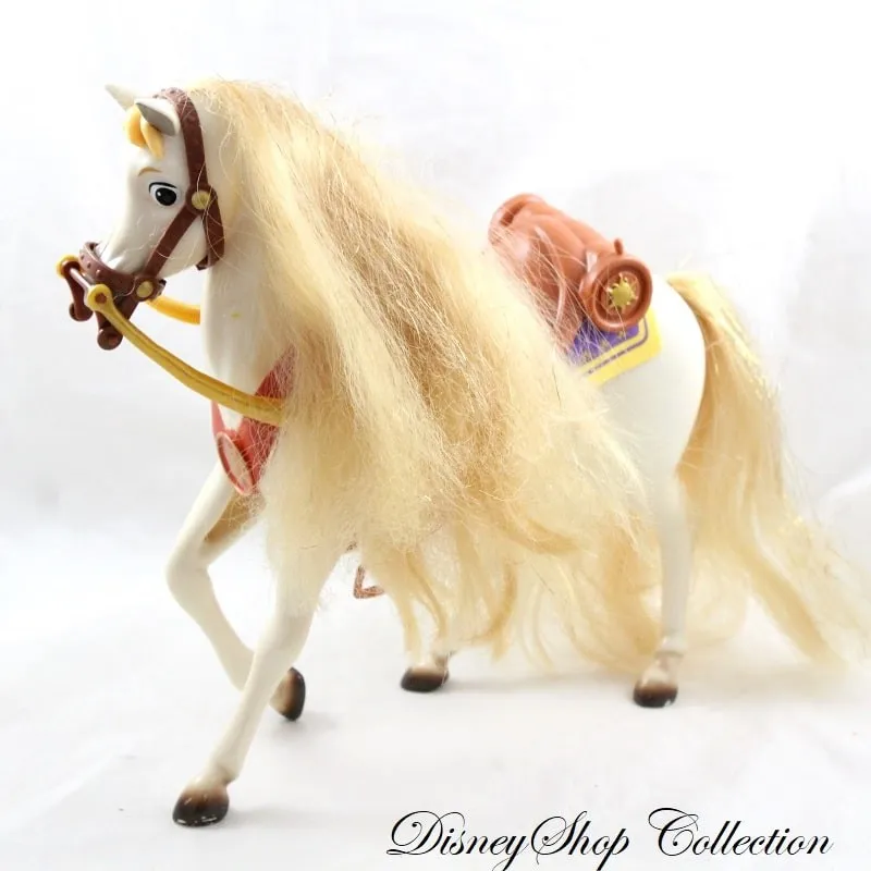 Jouet cheval à poupée Maximus DISNEY Raiponce blanc doré figurine p...