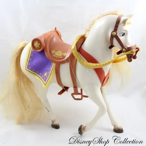 Jouet cheval à poupée Maximus DISNEY Raiponce blanc doré figurine p...