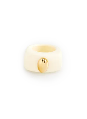 LA MANSO  Bague Ivory Poacher - Blanc