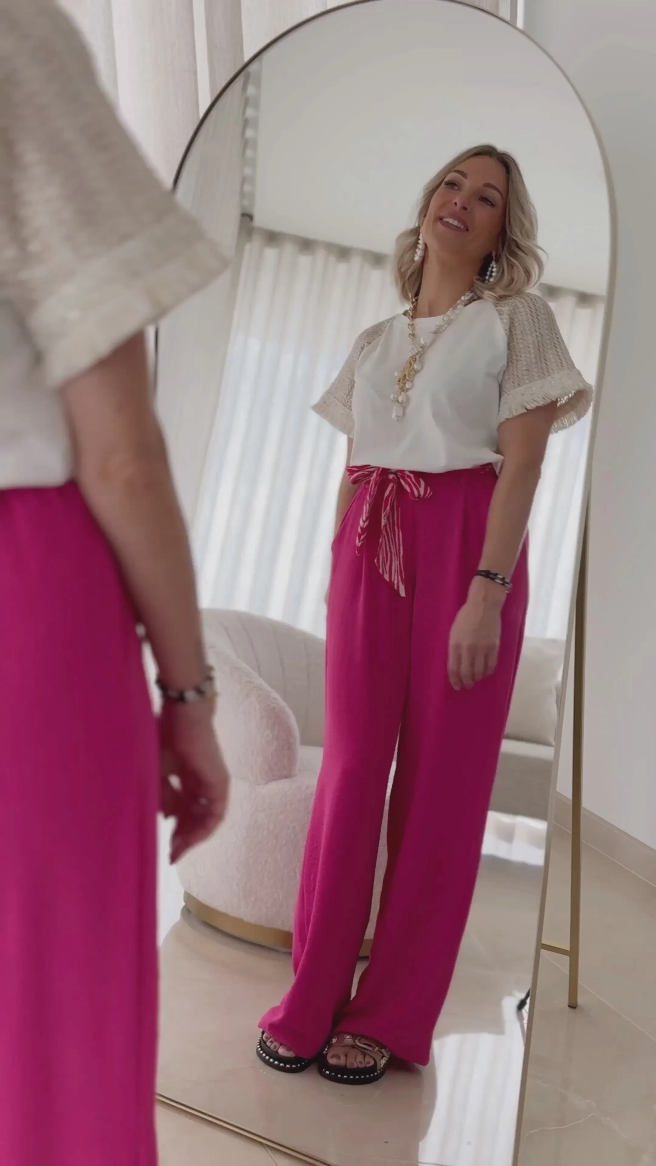 Le pantalon Agnessa fushia