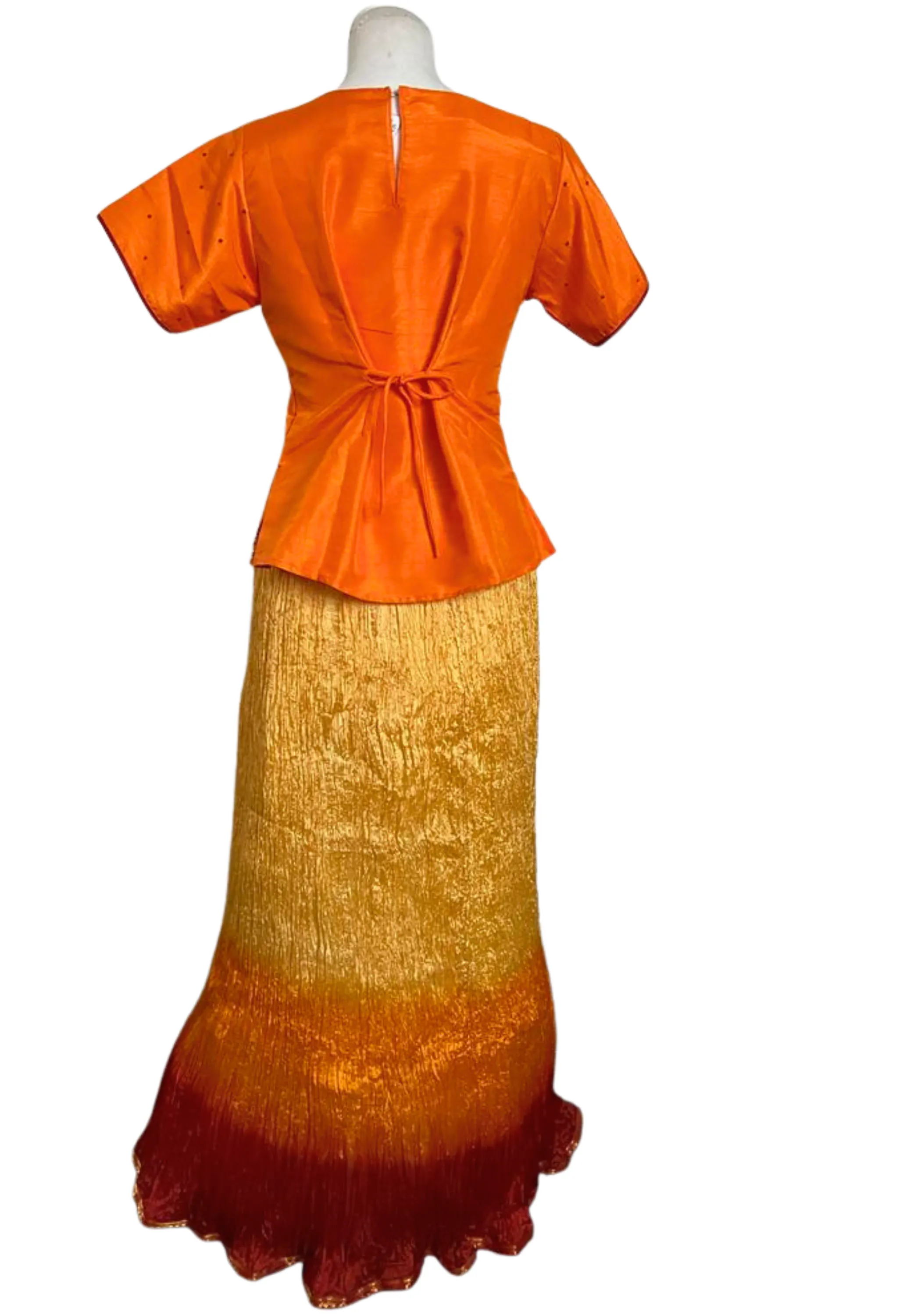 Lehenga orange Neela - Taille 38/40