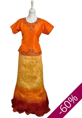 Lehenga orange Neela - Taille 38/40