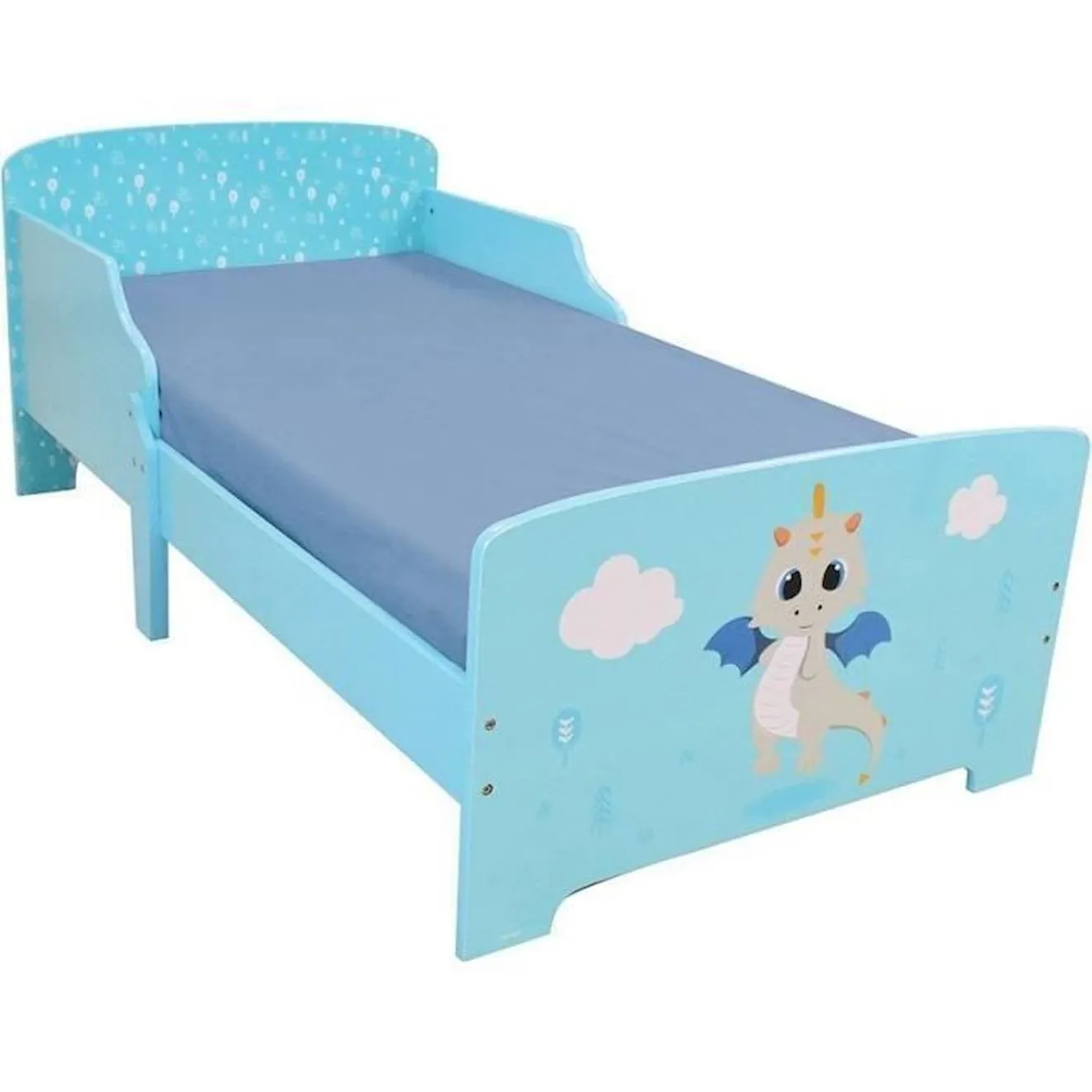 LEON LE DRAGON Lit avec lattes 140 x 70 cm pour enfant bleu - Fun house