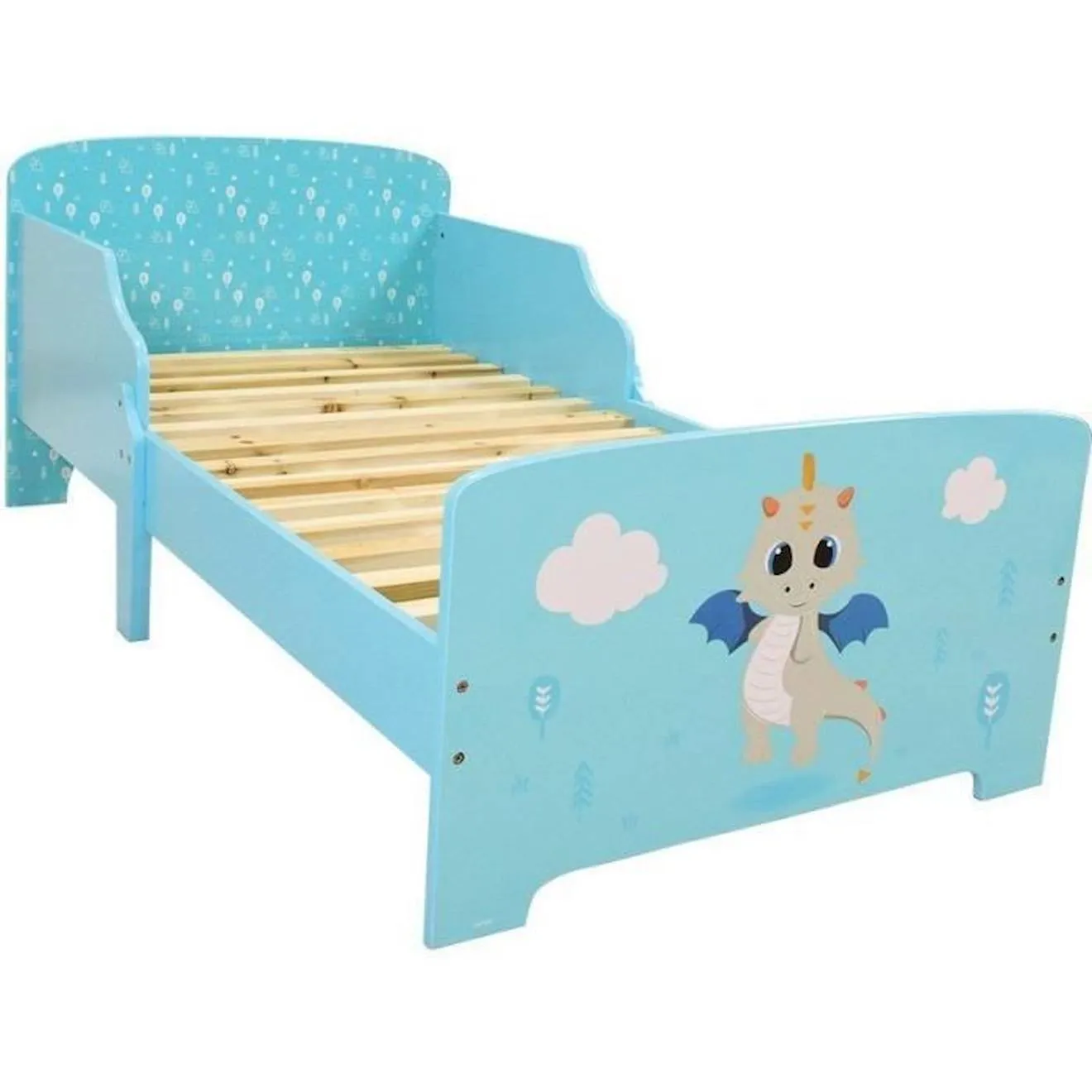 LEON LE DRAGON Lit avec lattes 140 x 70 cm pour enfant bleu - Fun house