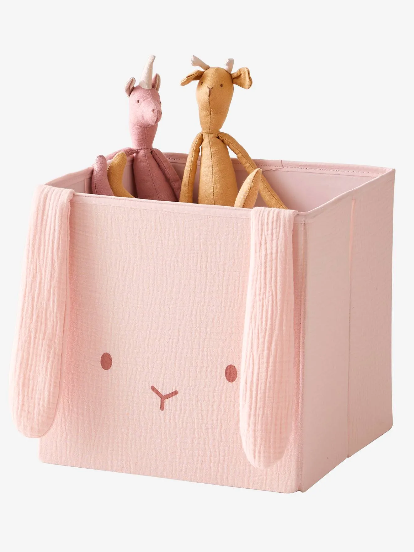 Lot de 2 bacs animaux en gaze de coton lot rose - Vertbaudet