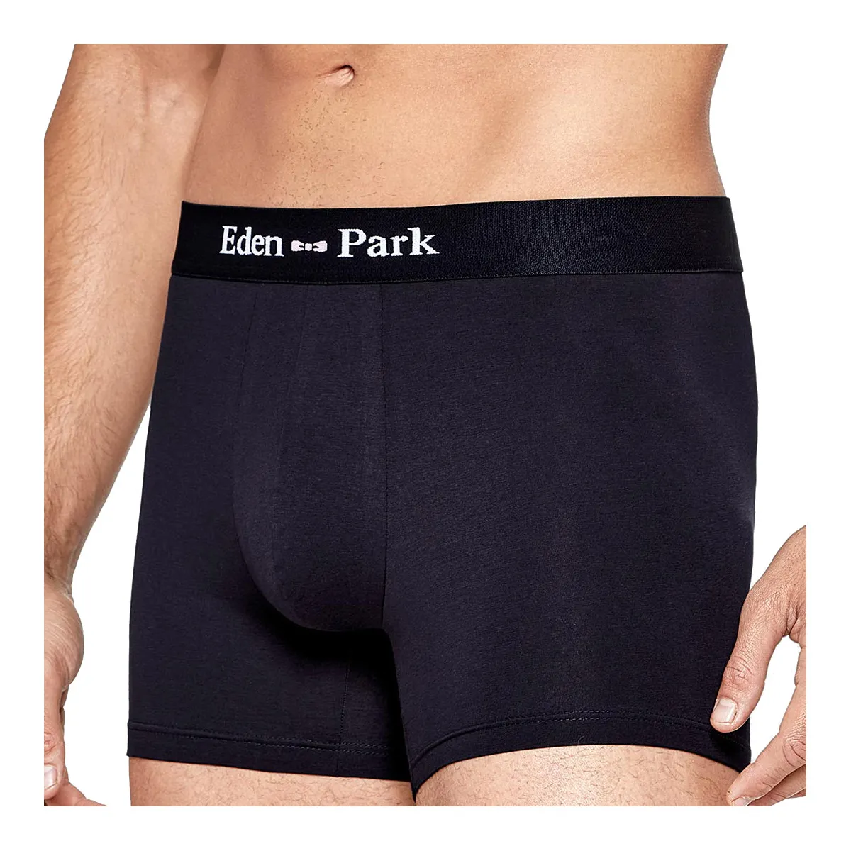 Lot de 2 boxers en coton unis et à pois bleu de la marque Eden Park