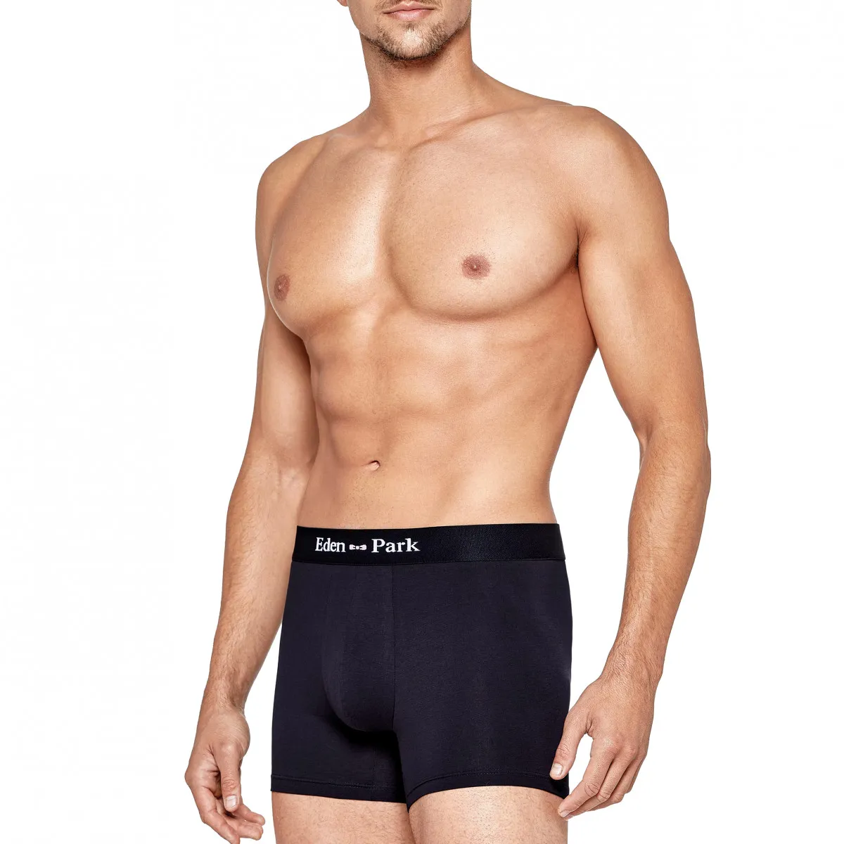 Lot de 2 boxers en coton unis et à pois bleu de la marque Eden Park