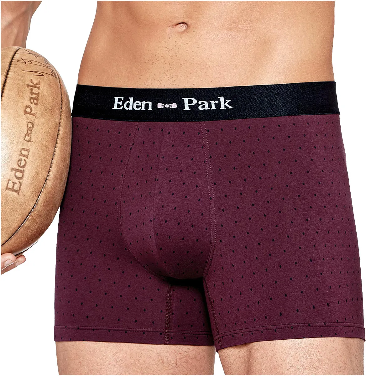 Lot de 2 boxers en coton unis et à pois de la marque Eden Park