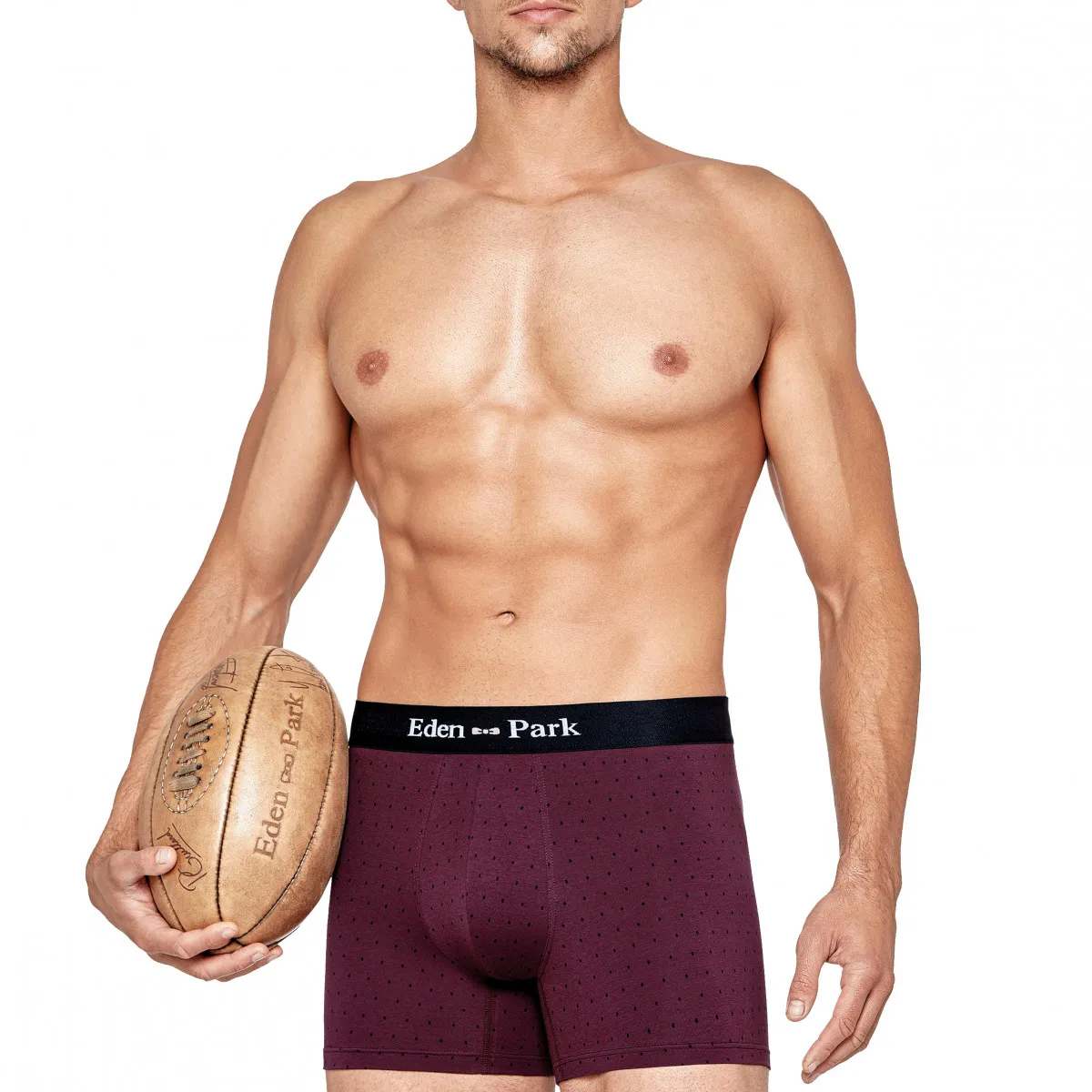 Lot de 2 boxers en coton unis et à pois de la marque Eden Park