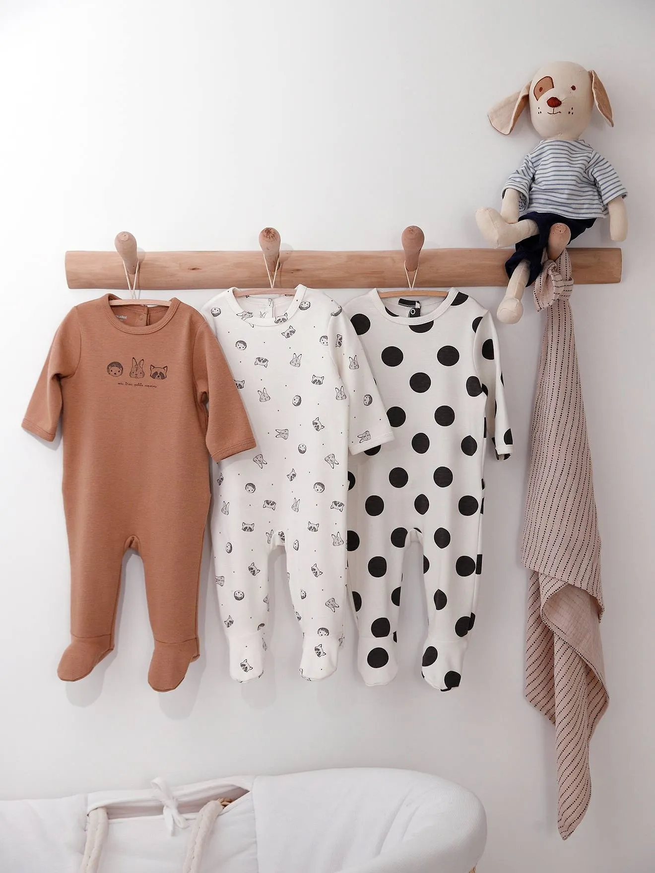 Lot de 3 dors-bien bébé en interlock BASICS rose - Vertbaudet