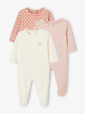 Lot de 3 dors-bien bébé en interlock BASICS rose - Vertbaudet