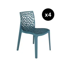 Lot De 4 Chaises Design Bleu Turquoise GRUYER | 3 Suisses