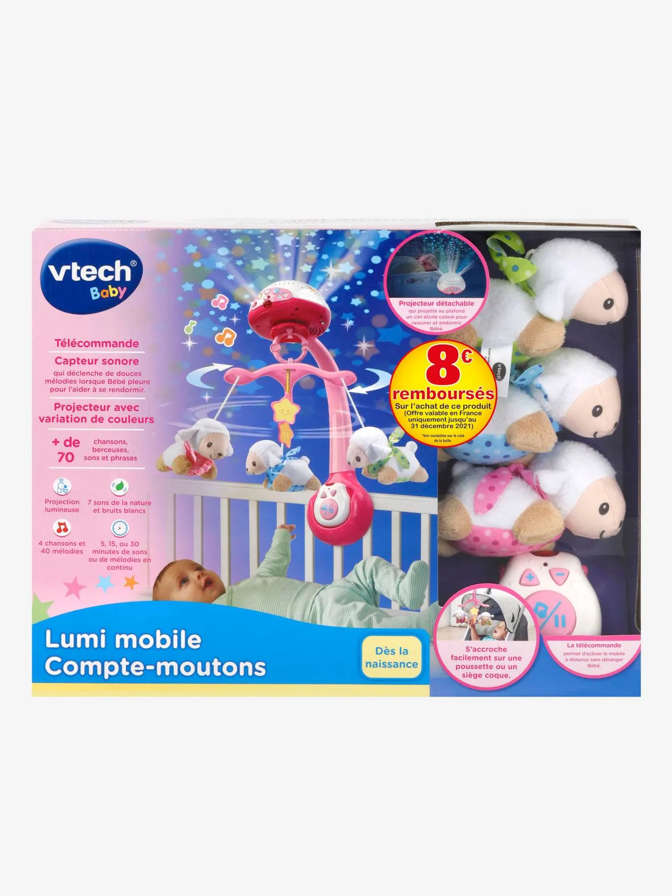 Lumi mobile compte mouton VTECH rose - Vtech