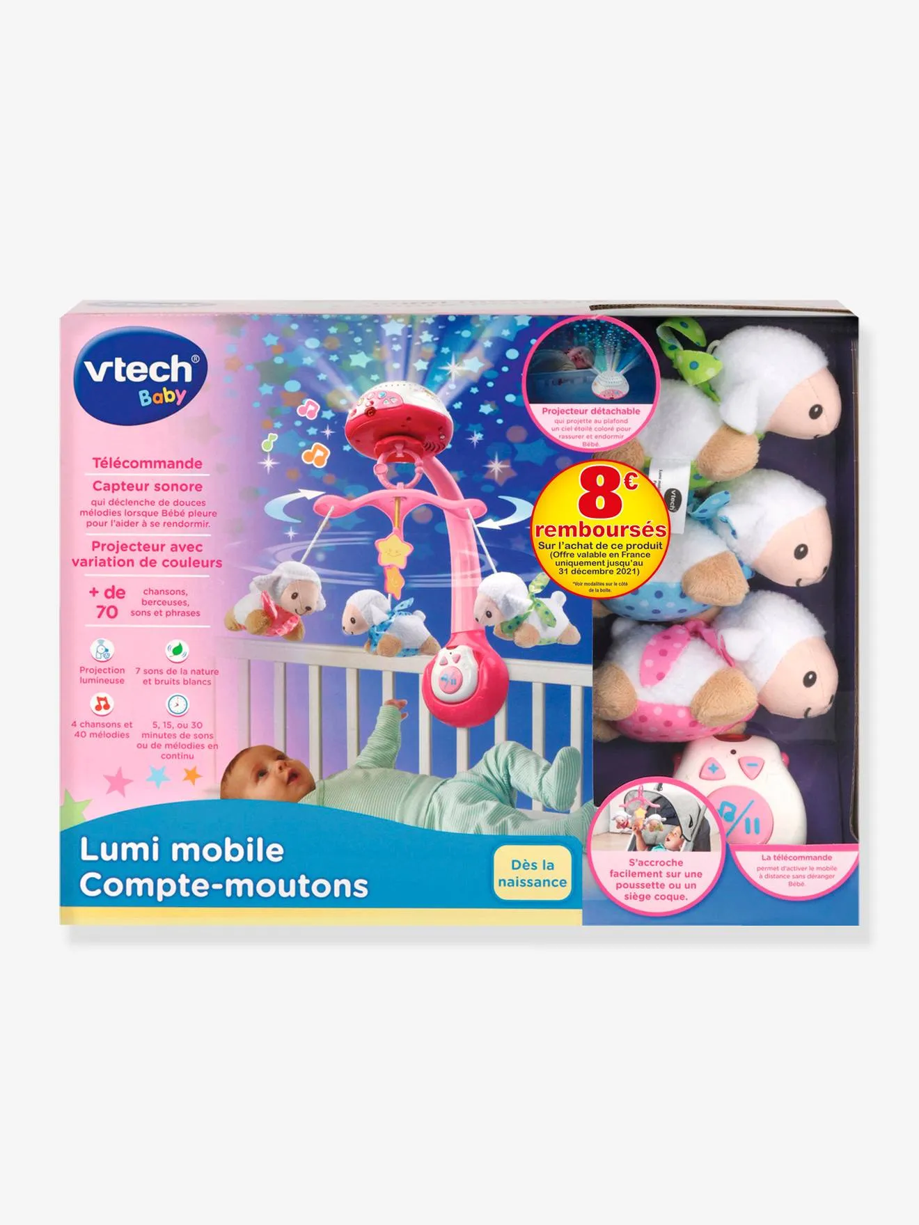 Lumi mobile compte mouton VTECH rose - Vtech