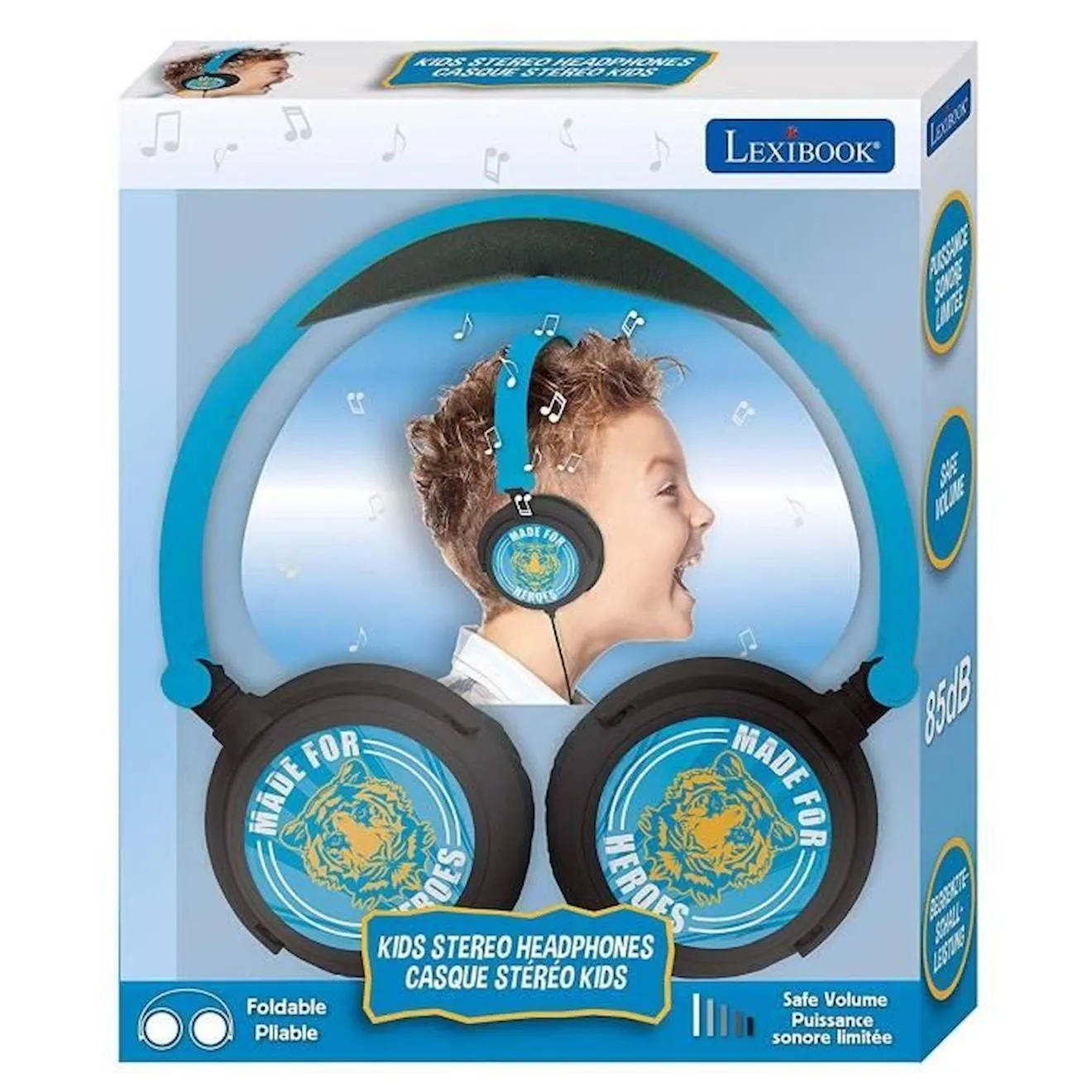 MADE FOR HEROES Casque stéréo enfant LEXIBOOK - pliable et ajustable bleu - Lexibook