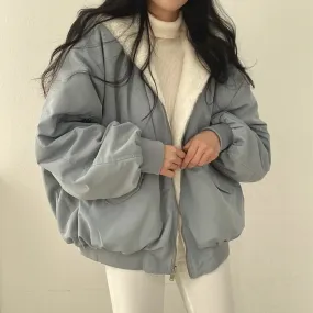 Manteau réversible en coton pour femmes - Simple et décontracté