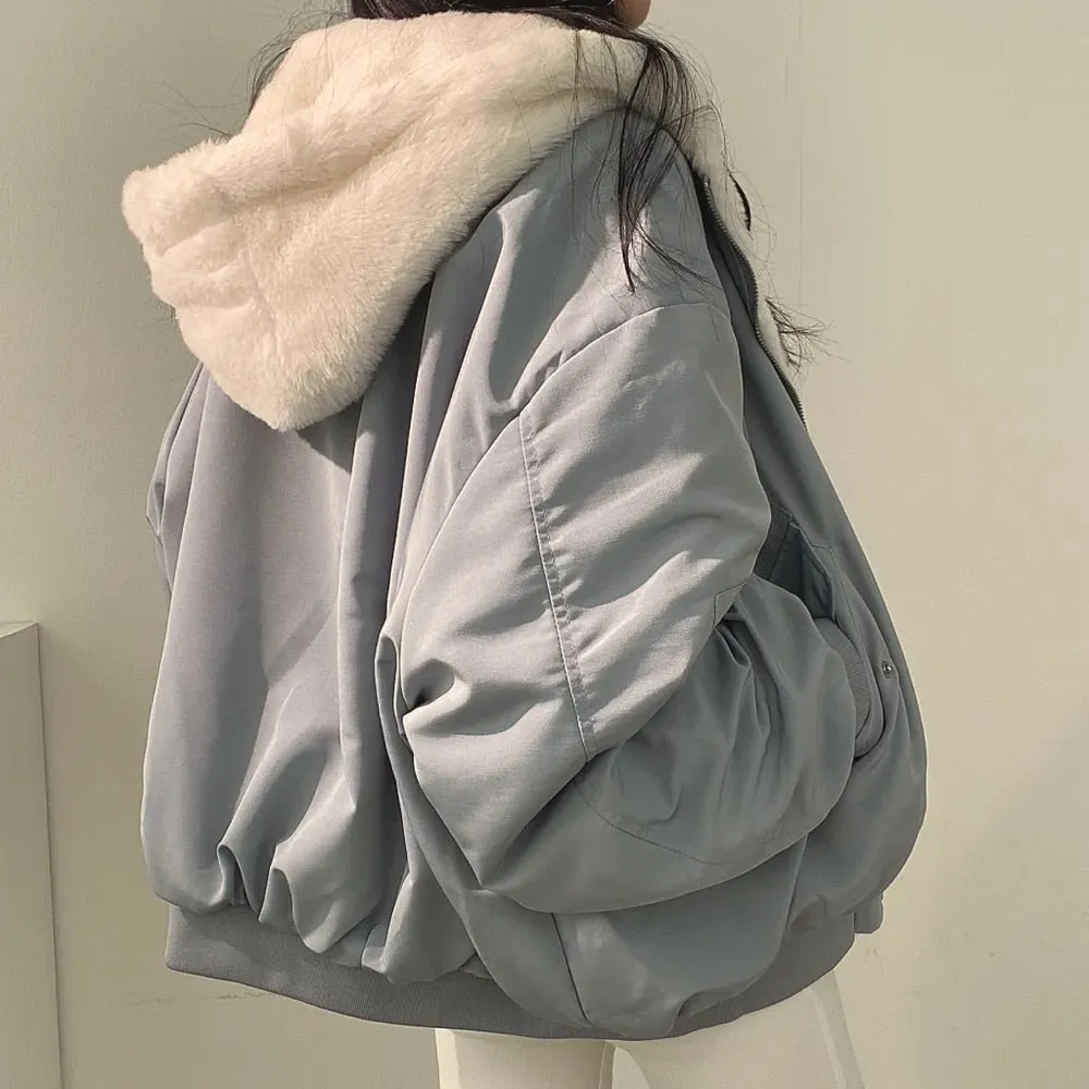 Manteau réversible en coton pour femmes - Simple et décontracté