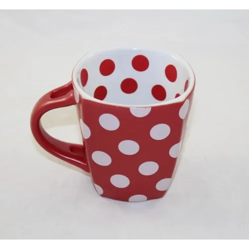 Mug Minnie DISNEYPARKS polka pois rouge blanc Disney 10 cm