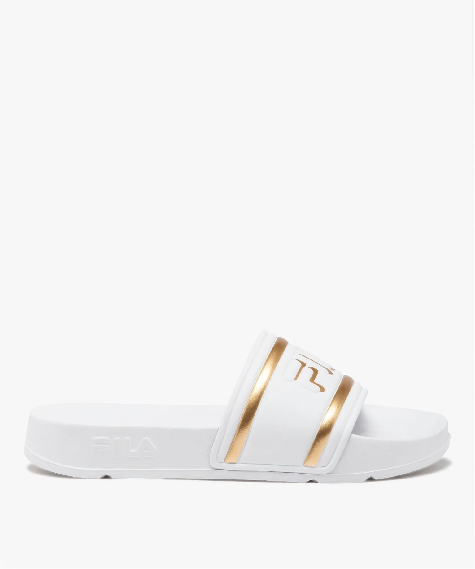 mules de piscine femme unies avec details metallises - fila blanc