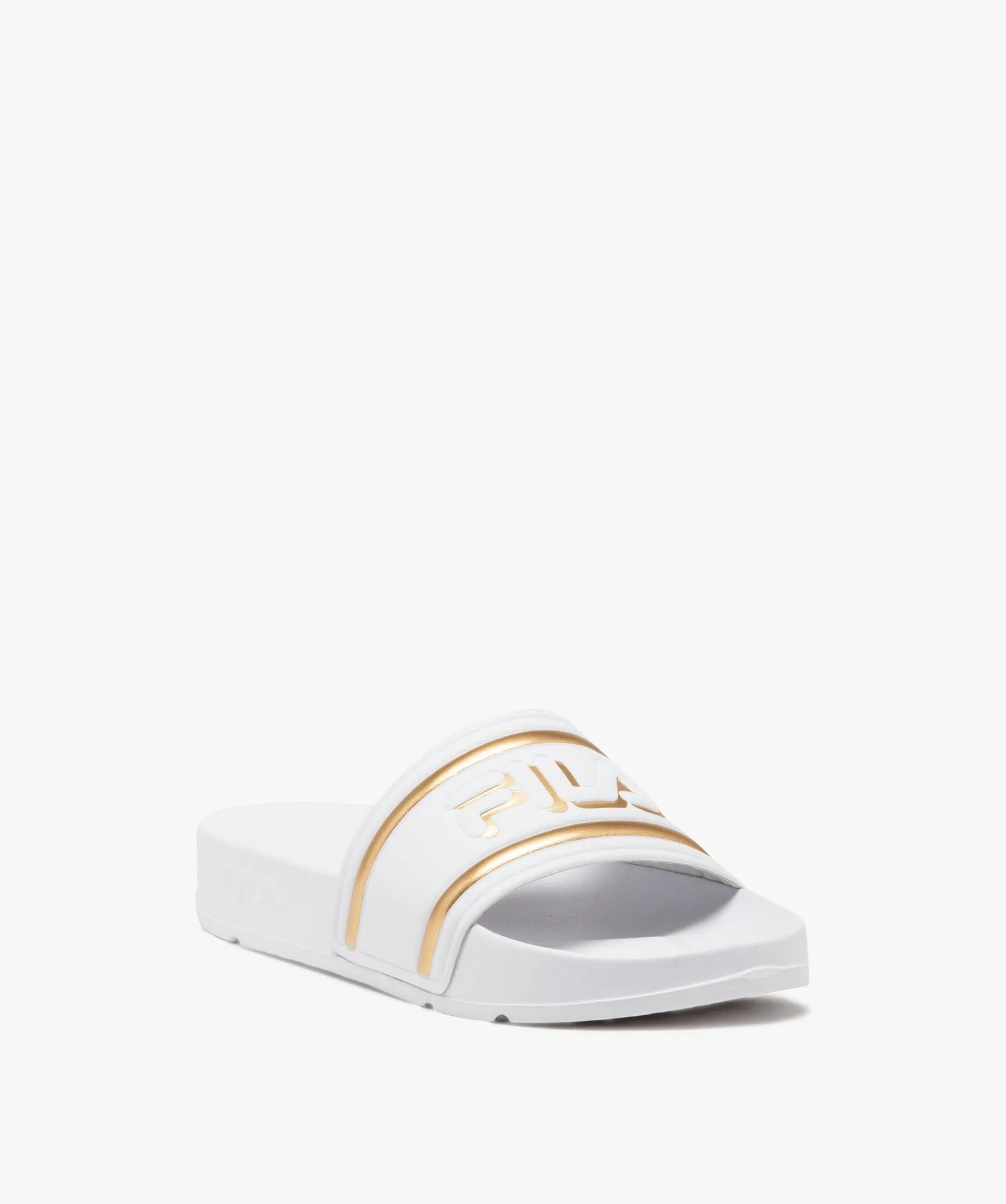 mules de piscine femme unies avec details metallises - fila blanc