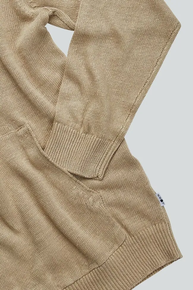 NN07- Mark Regular Linen Hoodie Sweatshirt - Sweat à Capuche en Lin - Col 145 Khaki