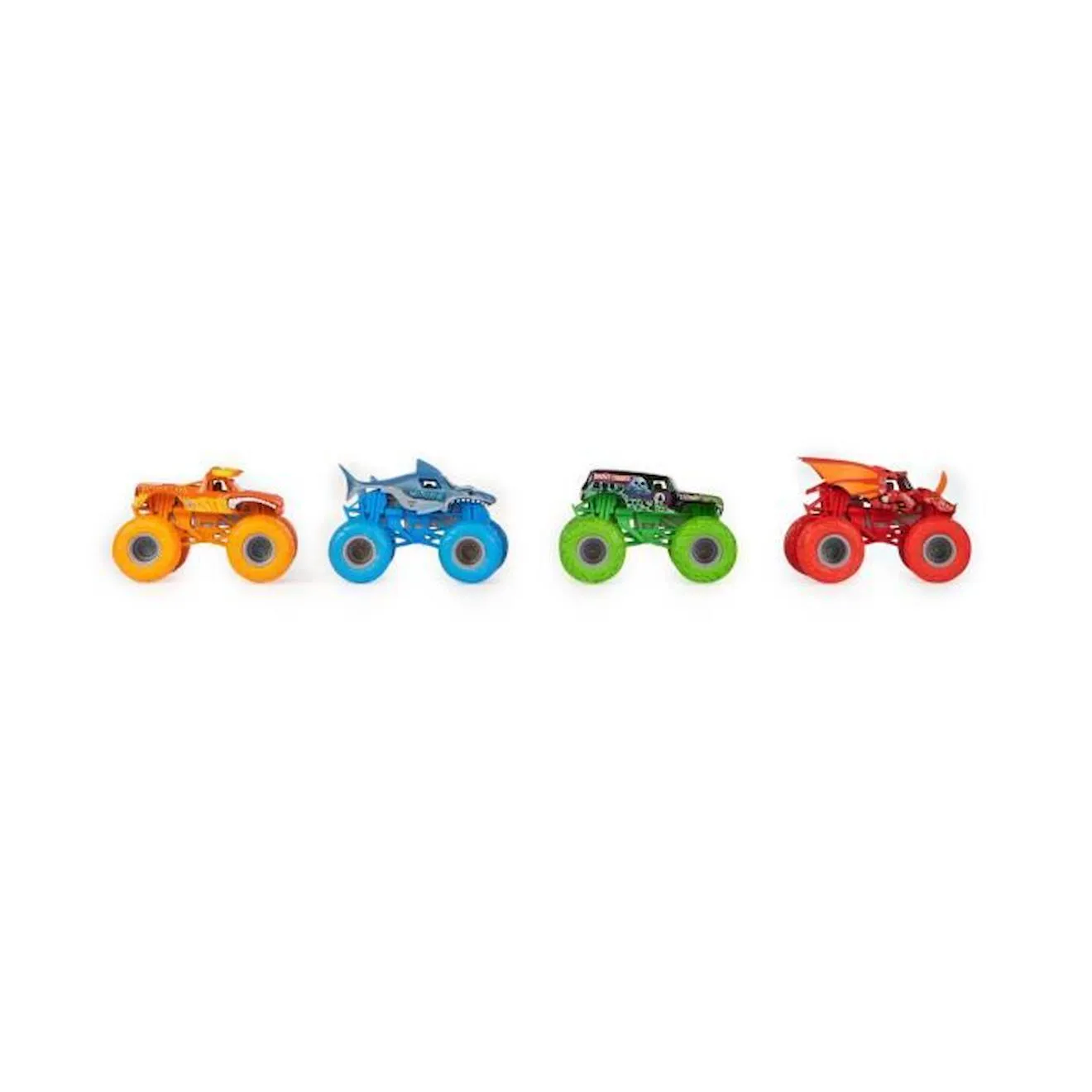 PACK DE 4 VÉHICULES DIE CAST 1:64 Monster Jam bleu - Spin Master