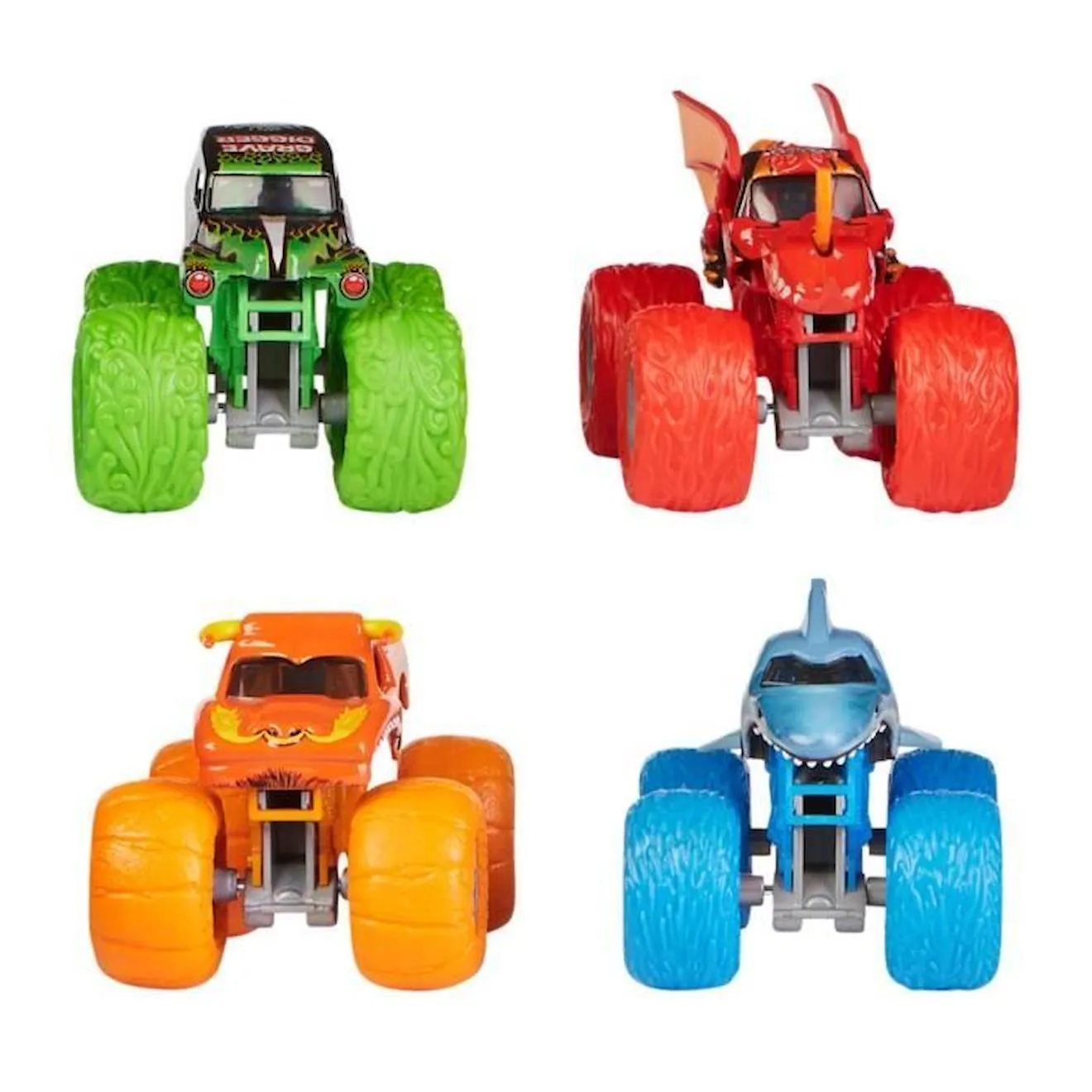 PACK DE 4 VÉHICULES DIE CAST 1:64 Monster Jam bleu - Spin Master