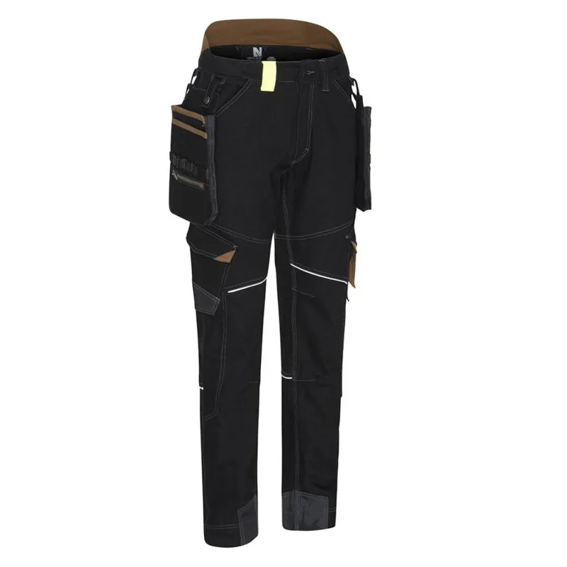 Pantalon de travail Vicente noir/camel - Nine Worths by North Ways