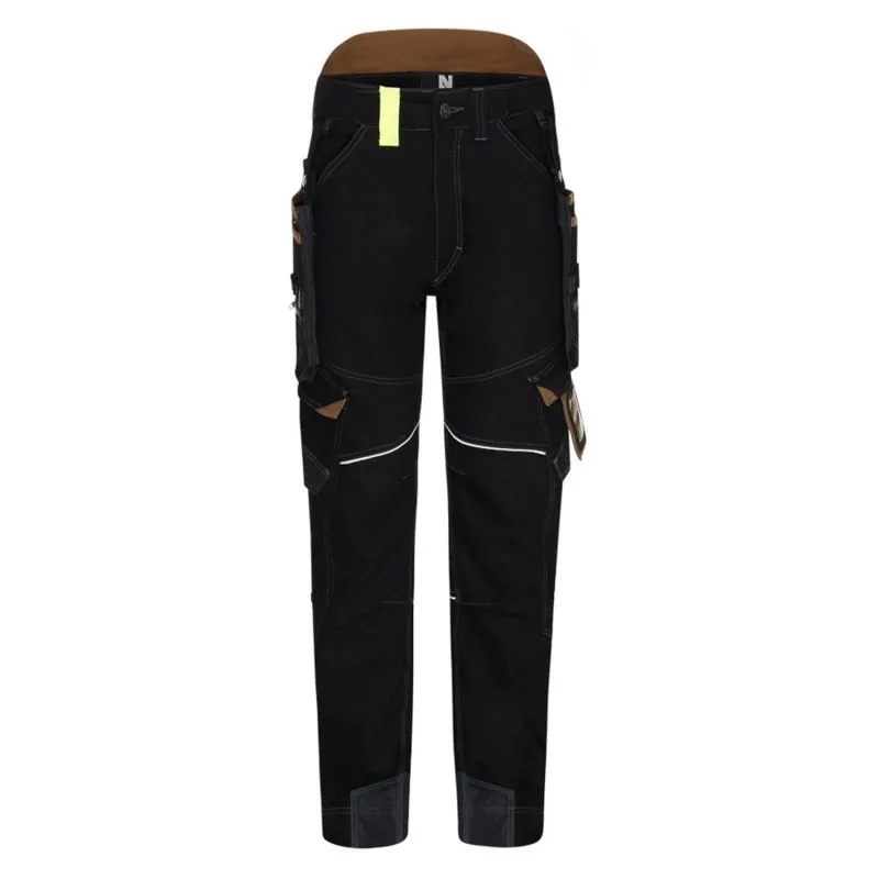 Pantalon de travail Vicente noir/camel - Nine Worths by North Ways