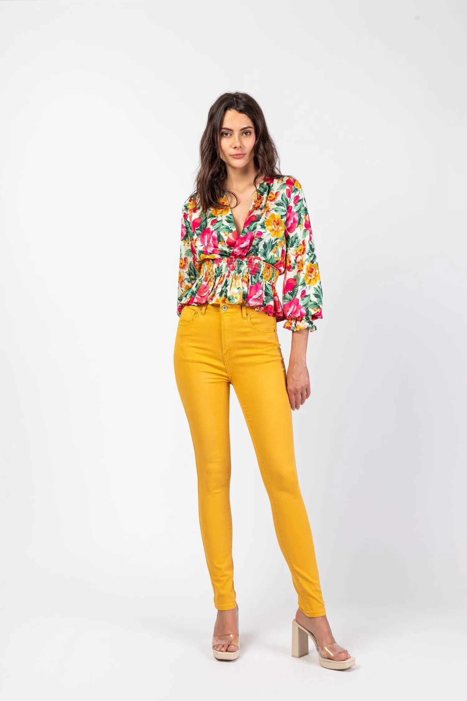 Pantalon taille haute - Solaria sky