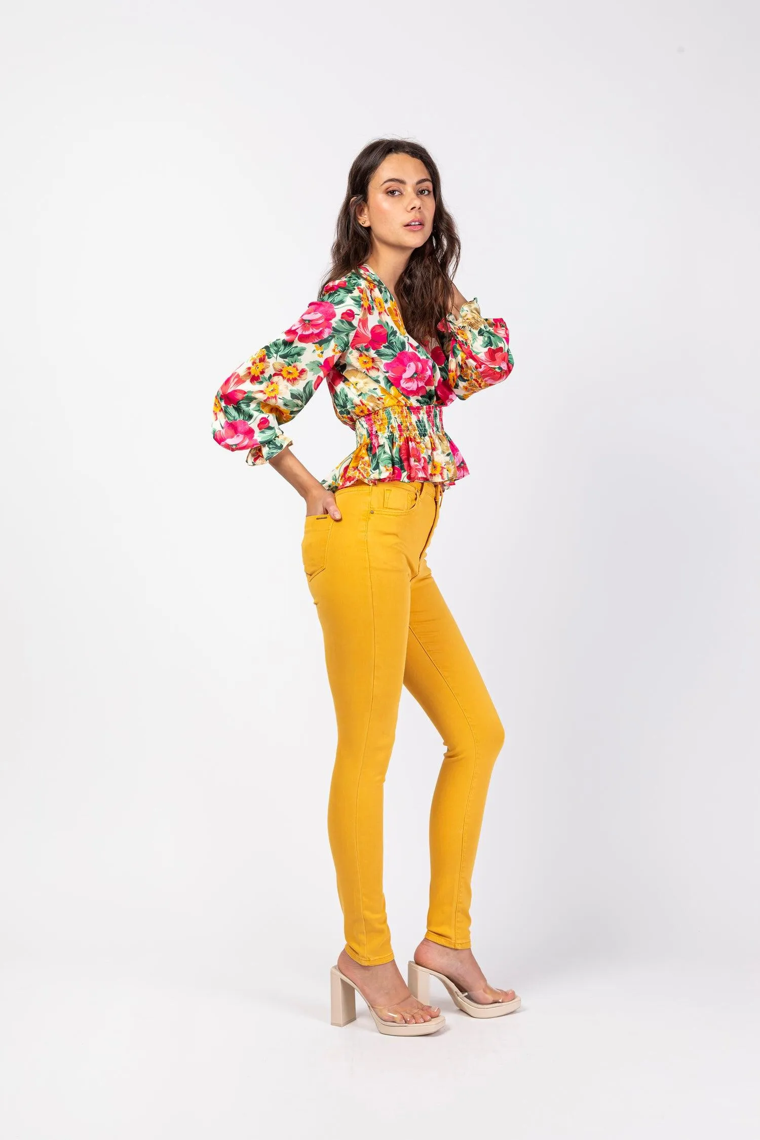 Pantalon taille haute - Solaria sky