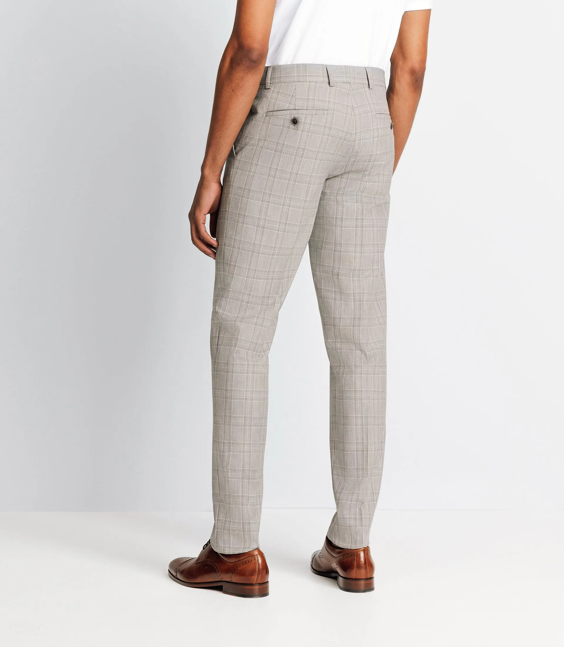 Pantalon ville à carreaux marron