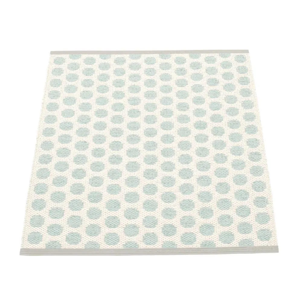 Pappelina Pappelina Of Sweden Noa Design Washable Sustainable Rug 70x90cm In Pale Turquoise  &  Vanilla - Trouva