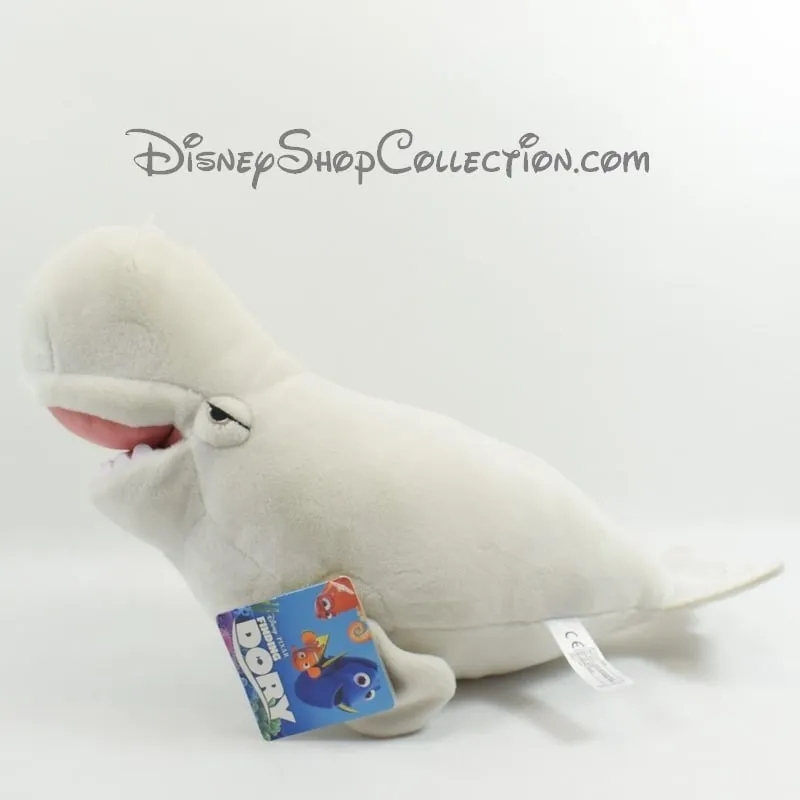 Peluche béluga Bailey DISNEY NICOTO Le Monde de Dory blanc 38 cm